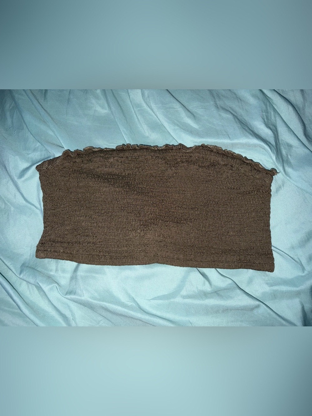Olive Green Smocked Bandeau Tube Top - Women